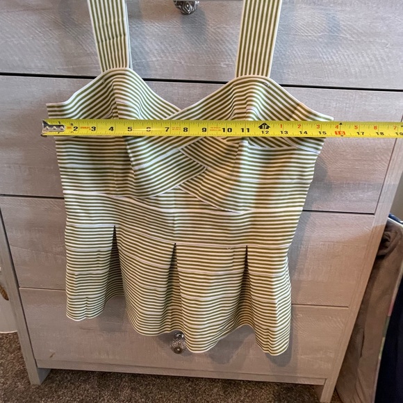 Cute Green and White Striped Peplum Top from Anthropologie / HD in Paris - Picture 8 of 15